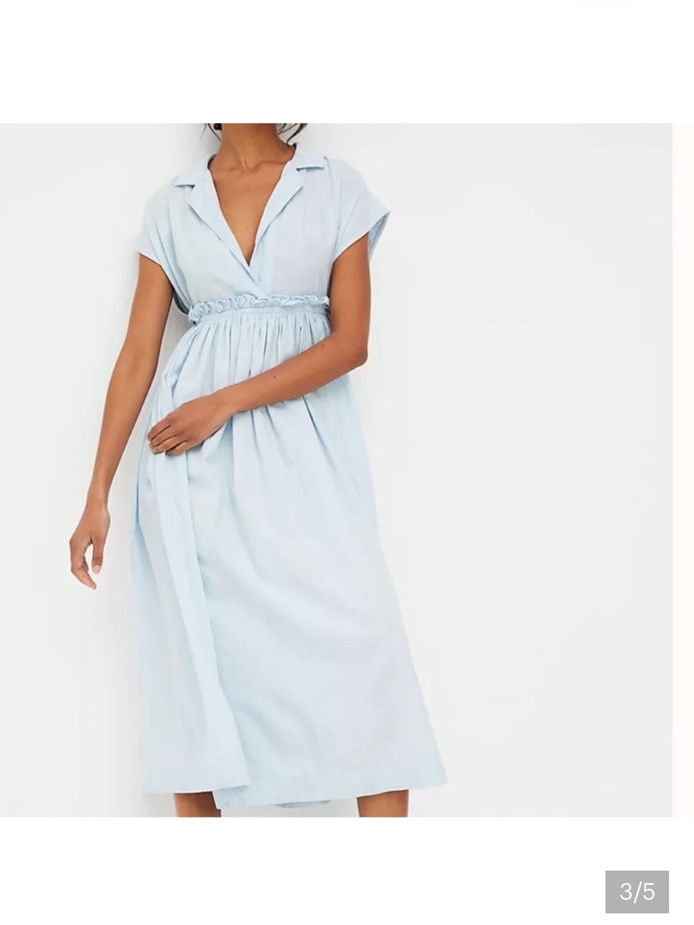Free People All Occasions Shirt Dress WHITE/CREAM Midi Dress with Cap Sleeves XS